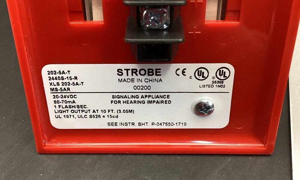 EST Edwards 202-5A-T Red Strobe.