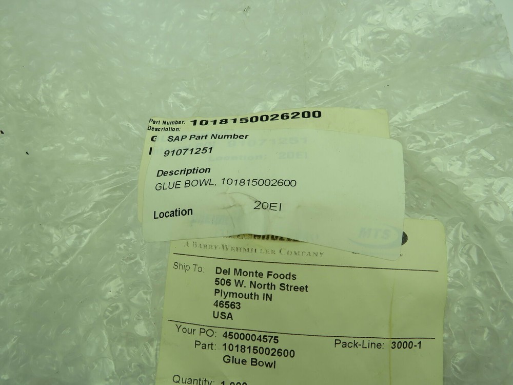 Krones 101815002600 Glue Bowl Process Part