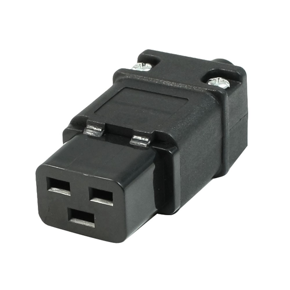 AC 250V 16A C19 female socket power cable connector black