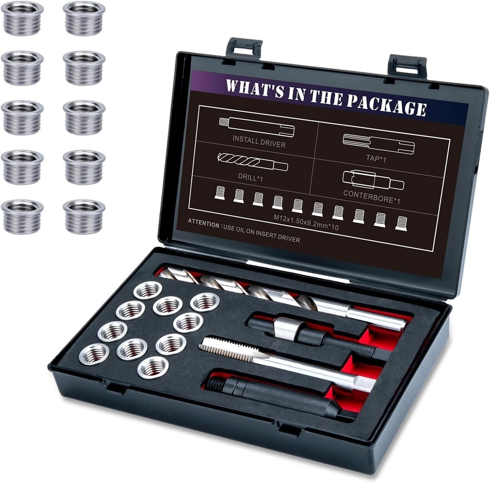 Metric Thread Repair Set with Installation Driver