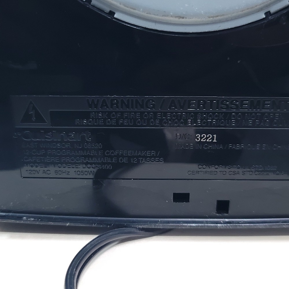Cuisinart DCC-3400 12-Cup Programmable Coffeemaker Thermal Stainless Silver