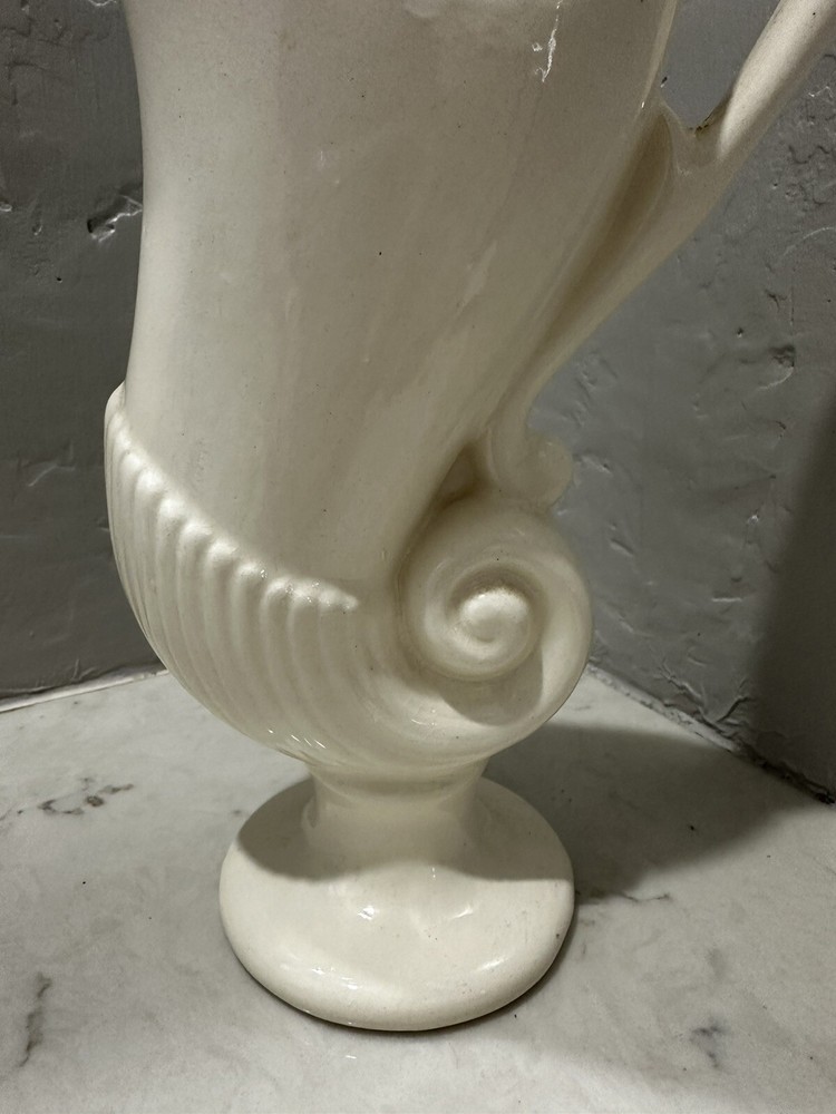 Vintage Hand Signed Vase White 10”