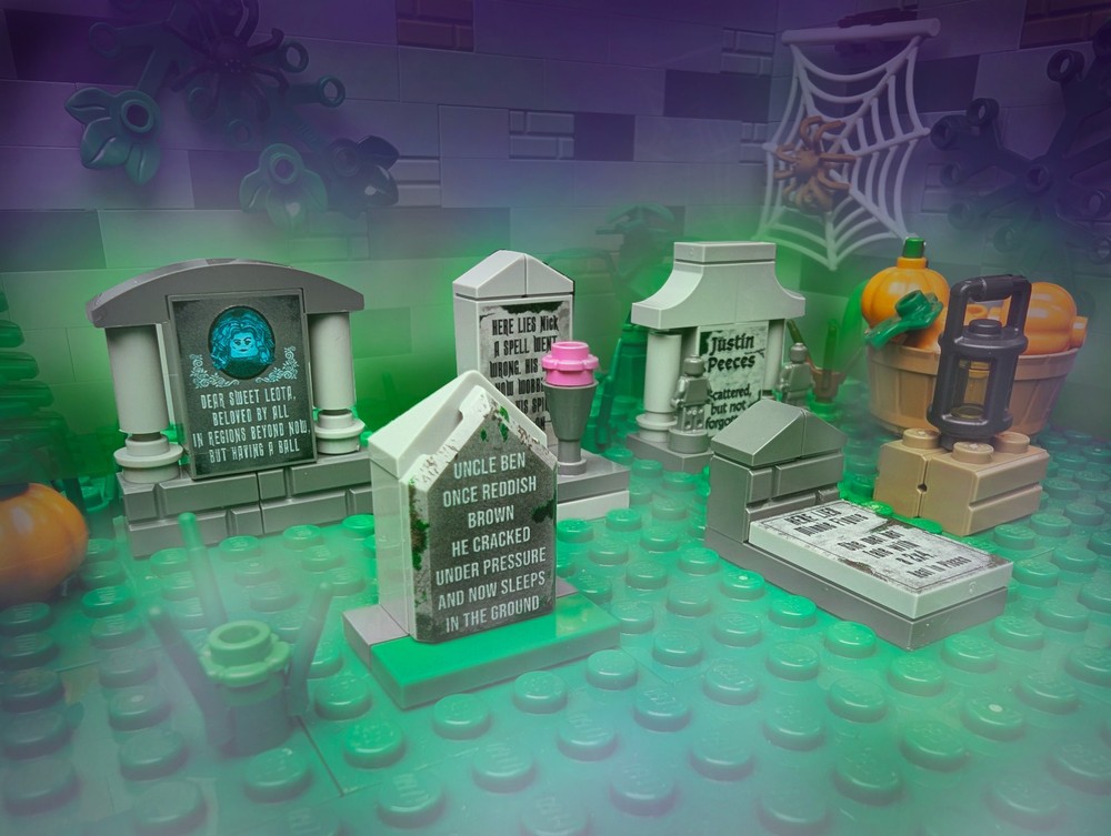 "Uncle Ben" Gravestone - Halloween MOC - Custom Printed - Minifig Accessory