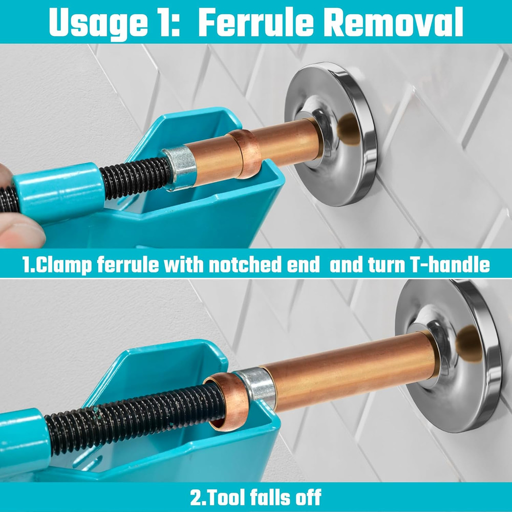 DURATECH Compression Sleeve Puller Tool, Remove 1/2 ” Ferrule and Nut of Copper