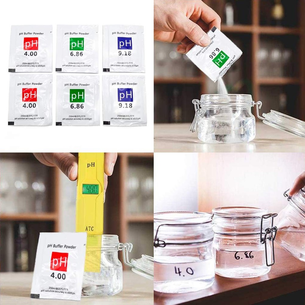 DuvinDD 15 Pc pH Meter Buffer Solution Powder Precise pH of pH Meter Calibration