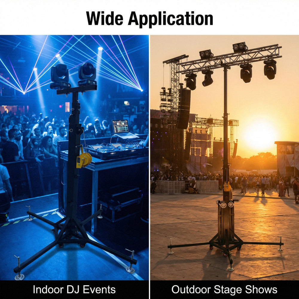 2pcs Lighting Crank Stand 19ft Triangle Stage Lighting Truss System 440lbs/pc