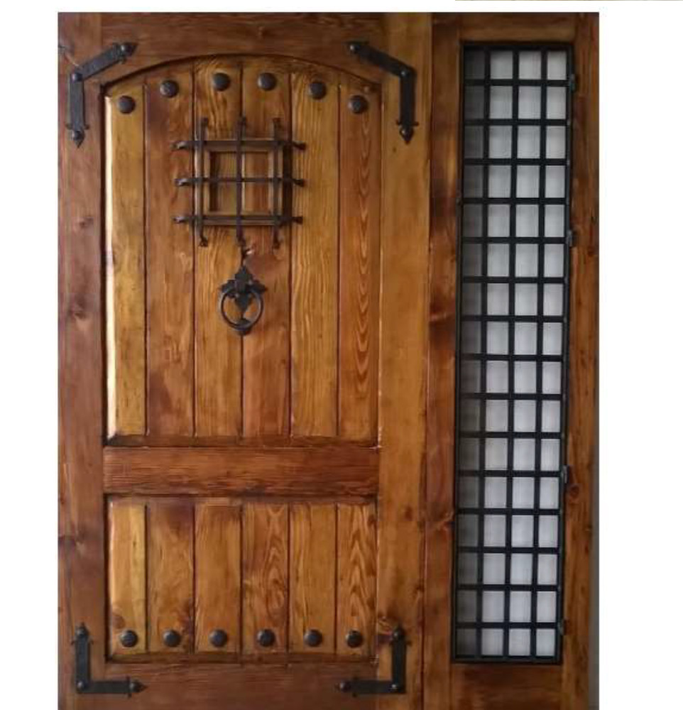 Rustic solid alder door Pre Hung one side lite 2 sets trim Glass U choose size