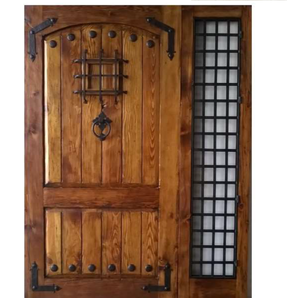 Rustic solid alder door Pre Hung one side lite 2 sets trim Glass U choose size
