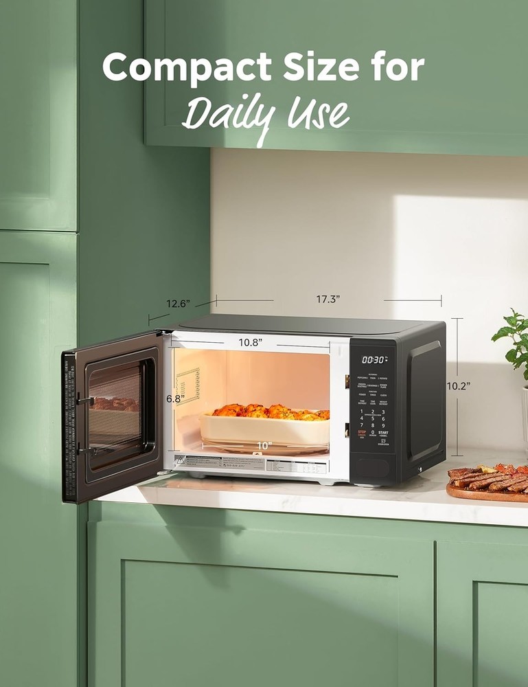 Efficient Countertop Microwave Oven - 0.7 cu.ft with Defrost & Memory Function