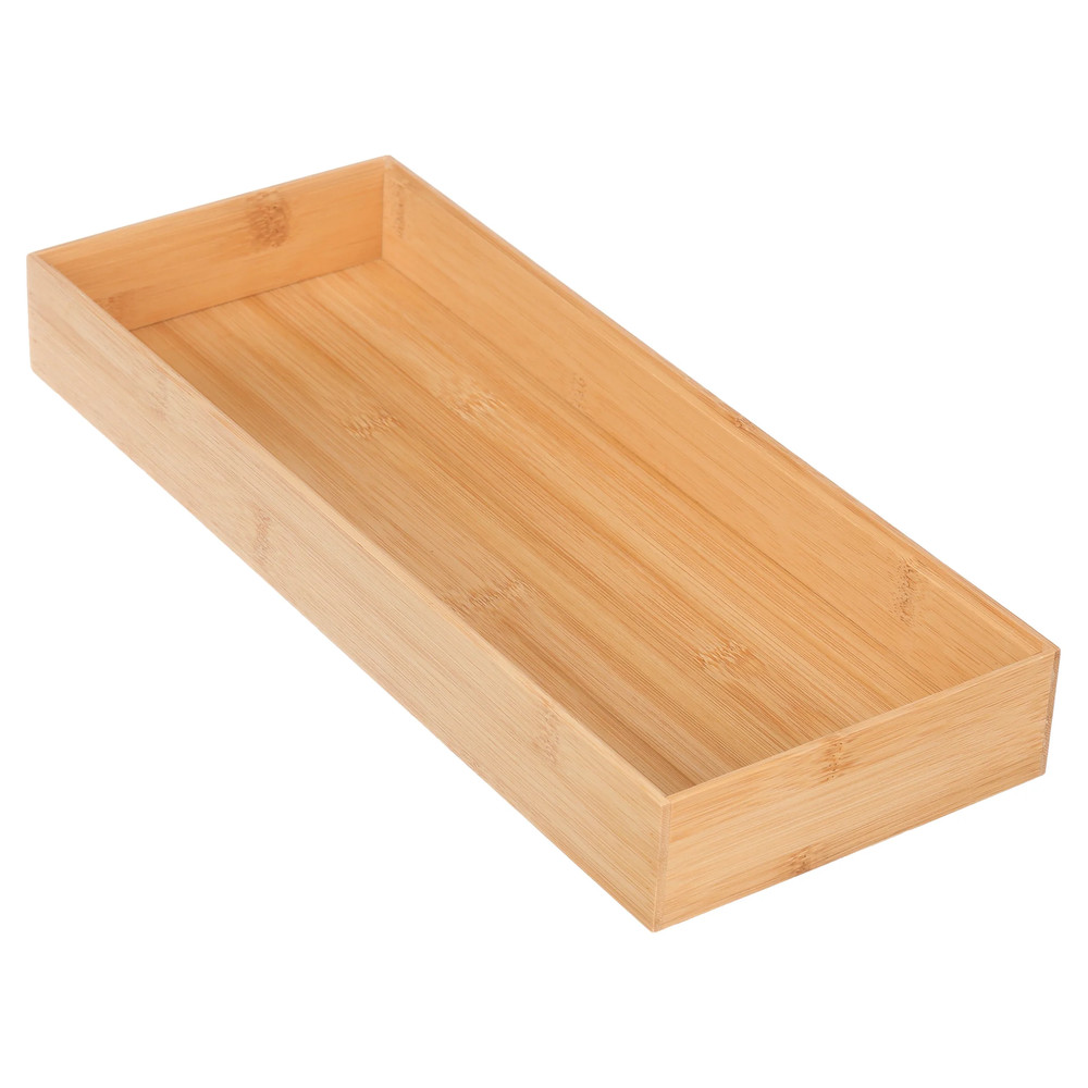 Bamboo Drawer Organizer 2 Pack Long Storage Tray Kitchen Desk Divider