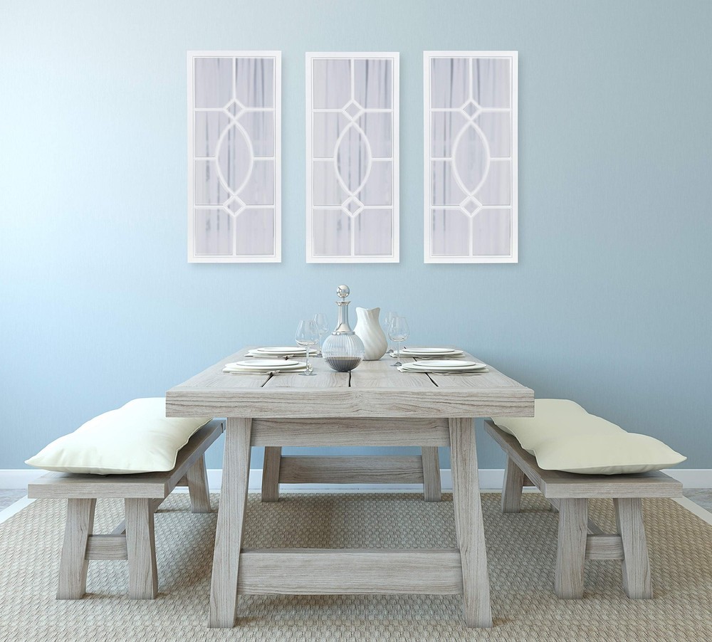 Cassat Casual Modern Window Wall Accent Mirror, White