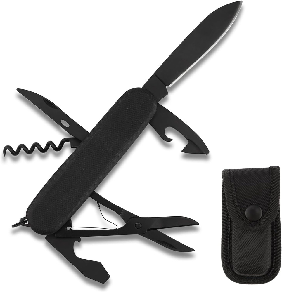 7 in 1 Pocket Knife Multitool,Stainless Steel Multitool Knife with Scissors,Bott
