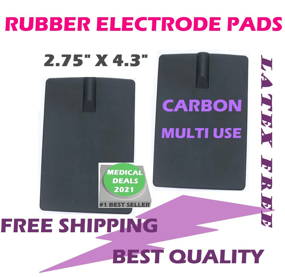 2PS Reusable Rubber Carbon Replacement Electrode Pads Chattanooga, 2.75" X 4.3"