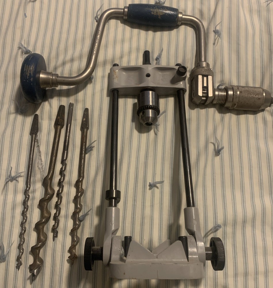 drill press guide/adapter/bits/ratchet