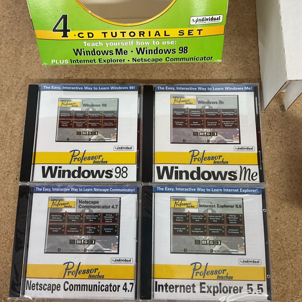 Professor Teaches Microsoft Windows ME Plus 4 CD Set 2 Sealed
