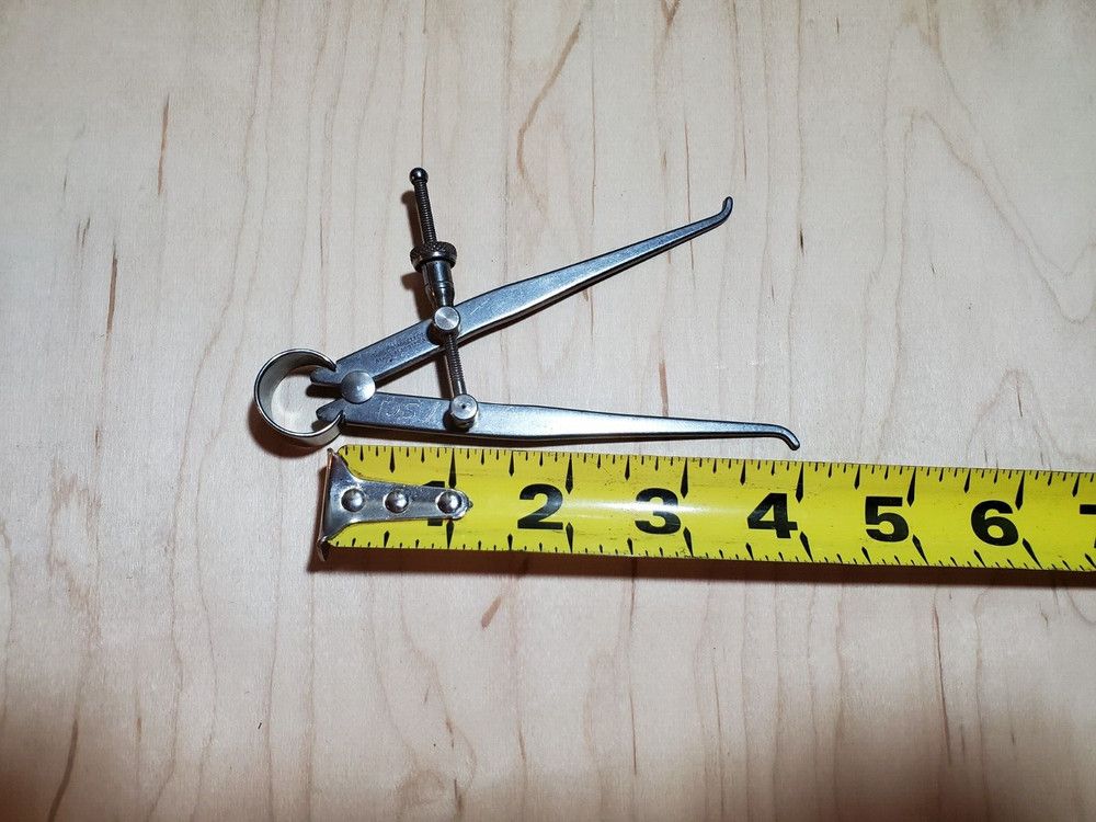 Starrett 73A-4 Toolmakers 4" Inside Calipers 4" Size Flat Leg, Quick Release Nut