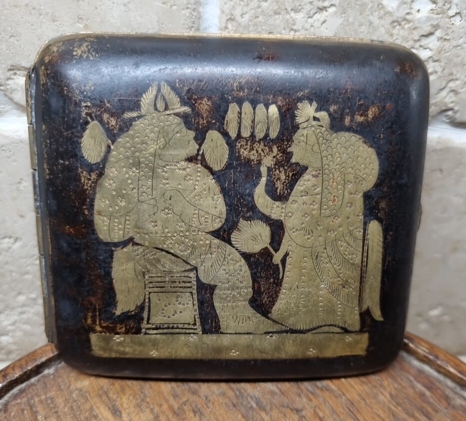 Antique Damascene Japanese Cigarette Case