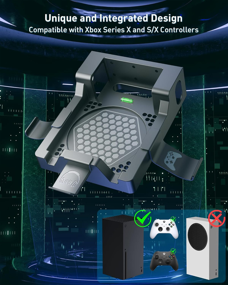 Wall Mount For Xbox Series X Console Shelf Kit With Controller Holder Stand