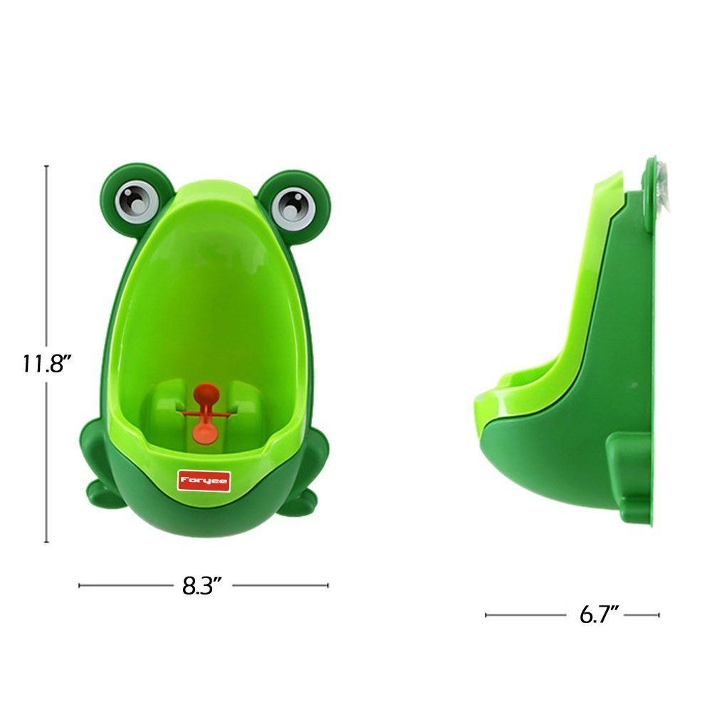 Funny Frog Potty Training Urinal for Boys - Suction Cup, Adjustable Height