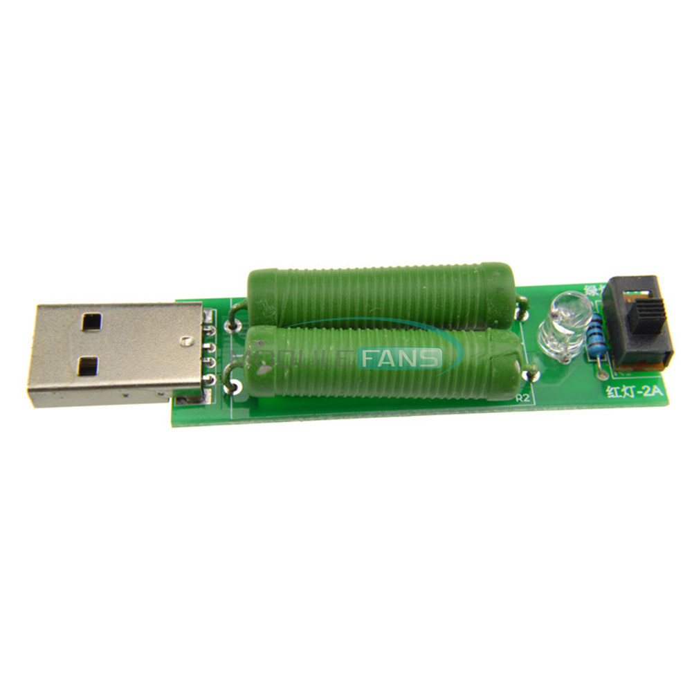 USB Load Resistance Adjustable Power Resistors With switch 2 current 5V 1A/2A
