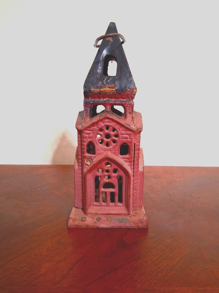 Vintage Heavy Cast Iron Cathedral Tower Lantern