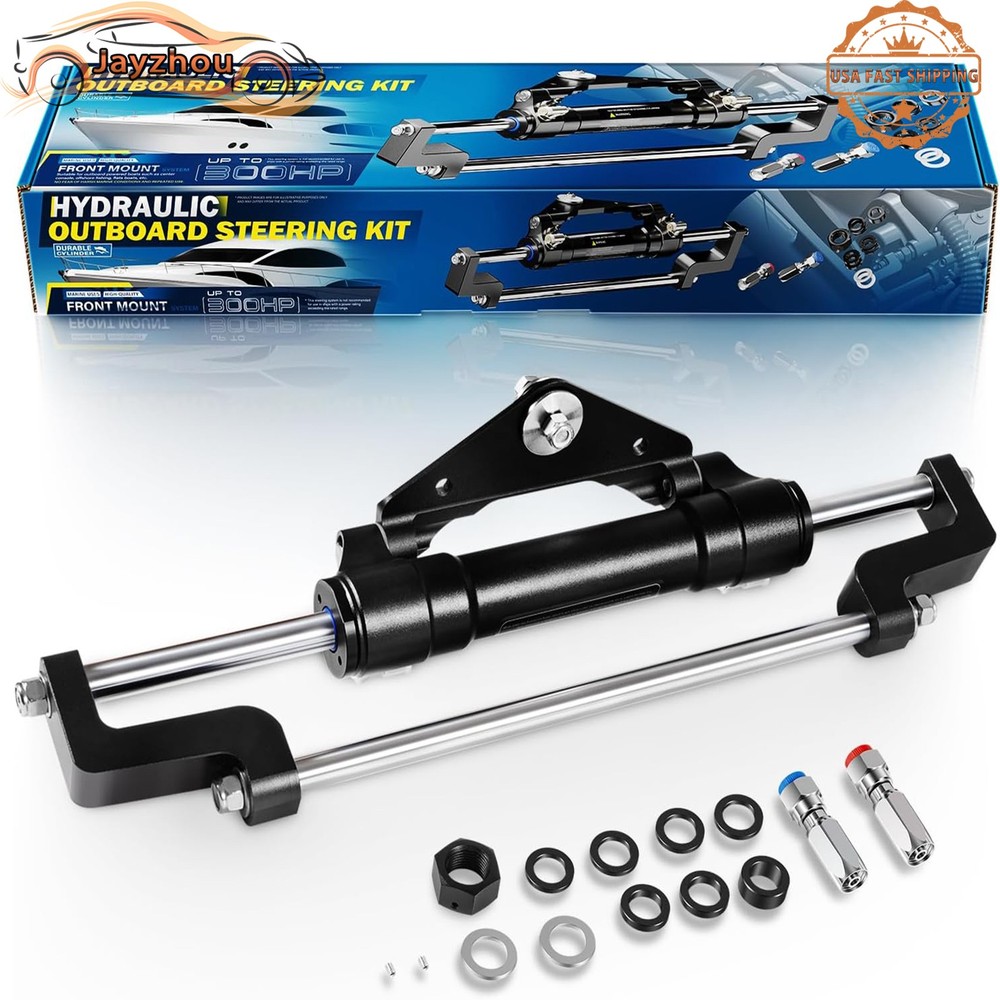 HC5345-3 Front Mount Outboard Hydraulic Steering Cylinder Kit 300 HP