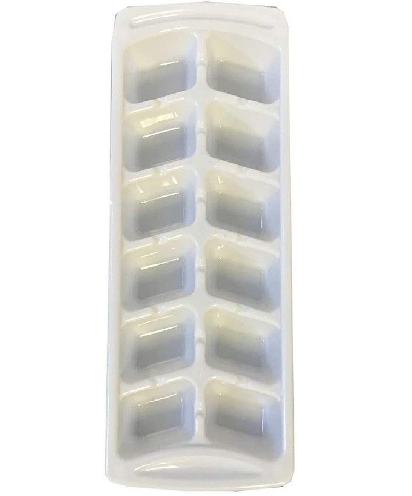 Stackable Ice Cube Trays 4-Pack - BPA Free, 12 Medium Cubes Each, White & Blue