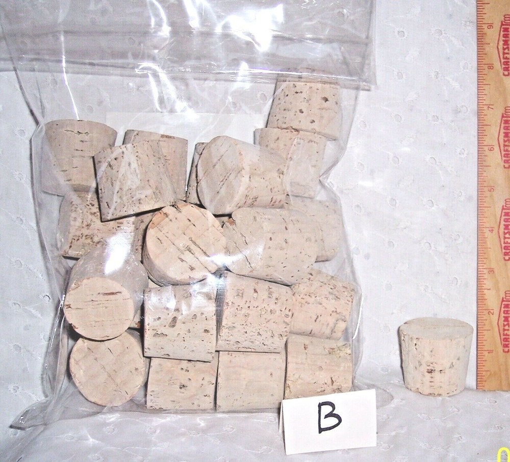 CORKS SOLID STOPPERS - CRAFTS - BOTTLES: U CHOOSE= 2-5-10-15 - QUANTITY & SIZE