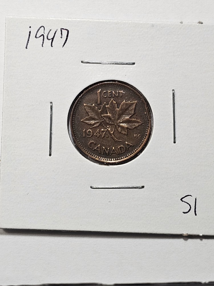 1947 Canadian Small One Cent Coin Canada Circulated
