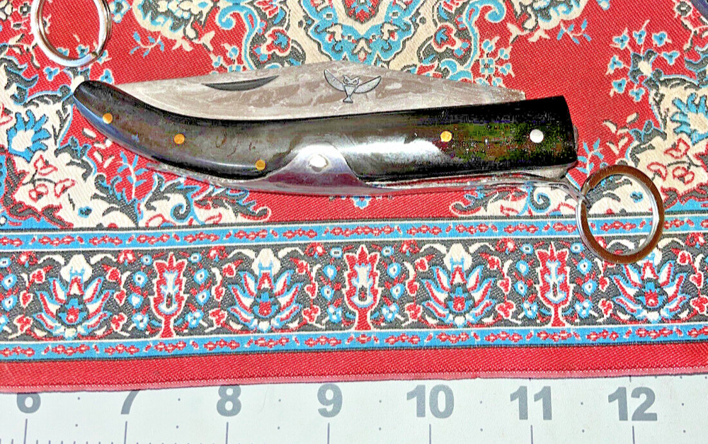 ONE NEW NAVAJA RING PULL D2 Steel POCKET KNIFE BULL HORN Okapi Style