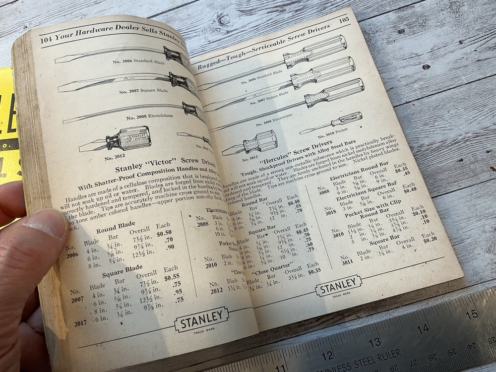 ORIGINAL 1941 AND 1958 STANLEY TOOLS CATALOG PAIR