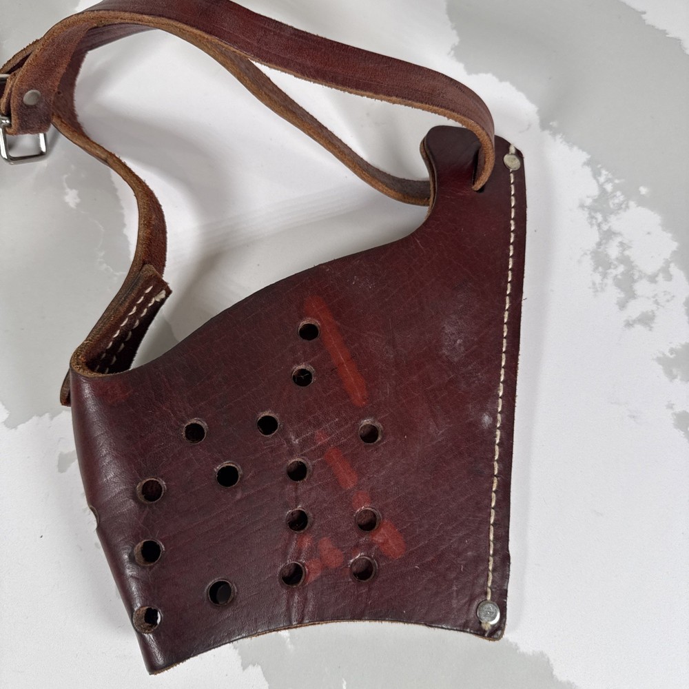 Vintage Thick Leather Dog Muzzle Large - XLarge adjustable strap*