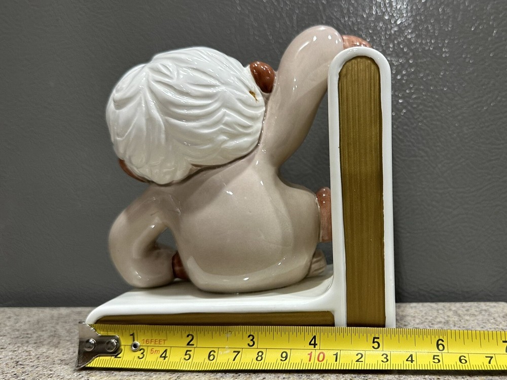 Vintage Lefton Cute Gorilla Monkey Bookend MCM Felt Bottom Pristine Condition