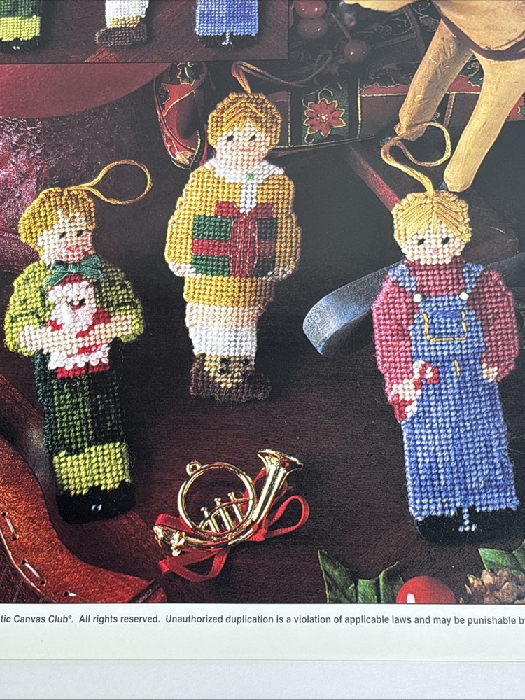 Victorian Boy Ornaments Annie's Attic Plastic Canvas Pattern Page