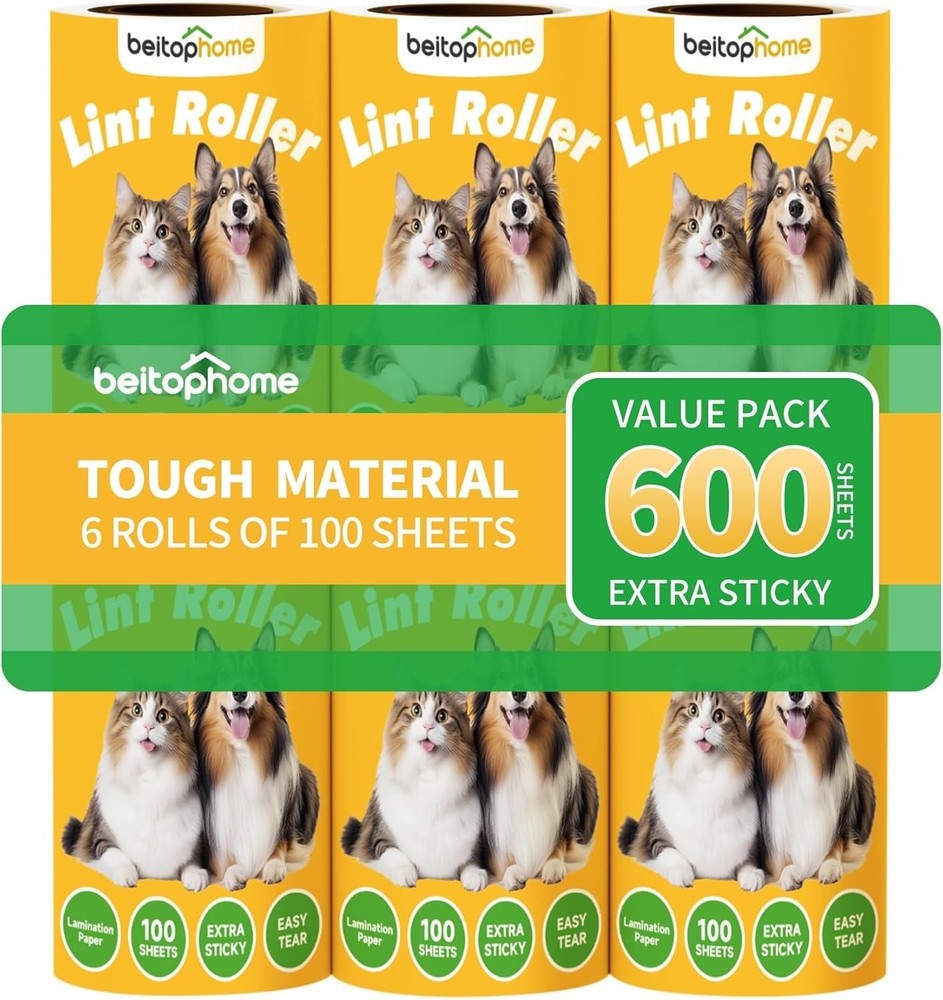 Lint Roller Refills Only, 600 Sheets Lint Rollers with Tough Paper, Ideal