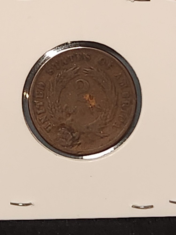 1869 Post Civil War Usa 2 Cent Piece Possible Error