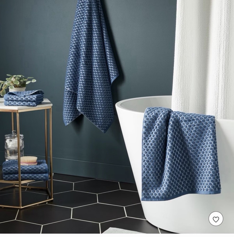 6pc Performance Plus Textured Dot Bath Towel Set Blue - Threshold™