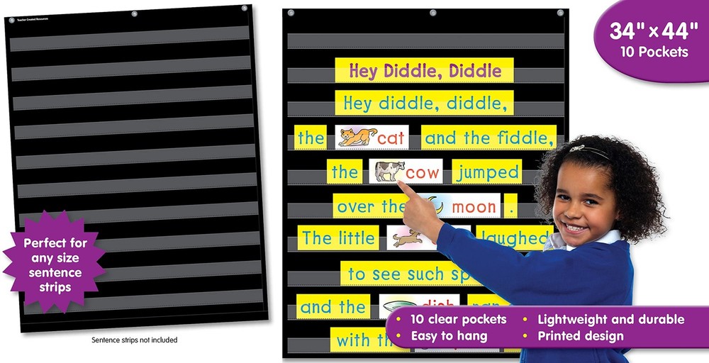 Teacher Created Resources Black 10 Pocket Chart (20744)