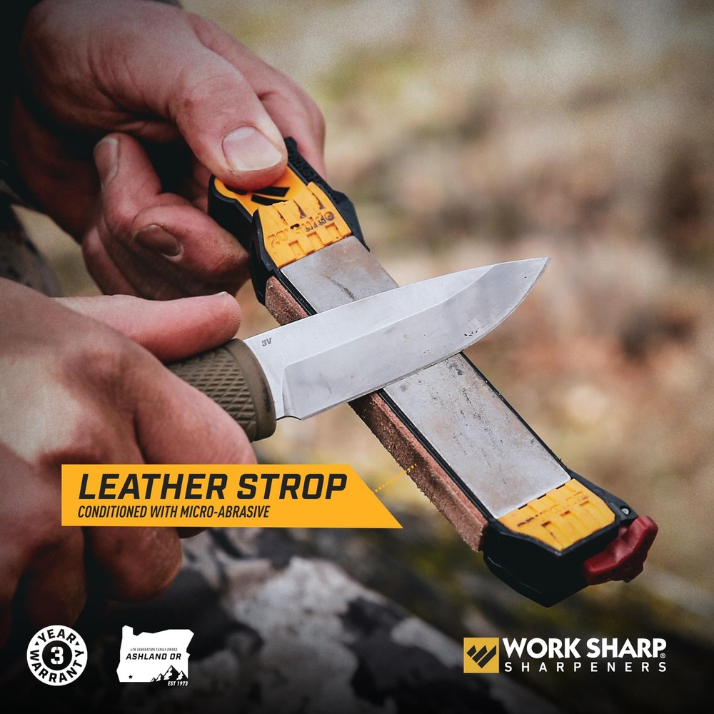 Work Sharp Guided Field Sharpener Elite with case, Travel Knife Sharpener Tool