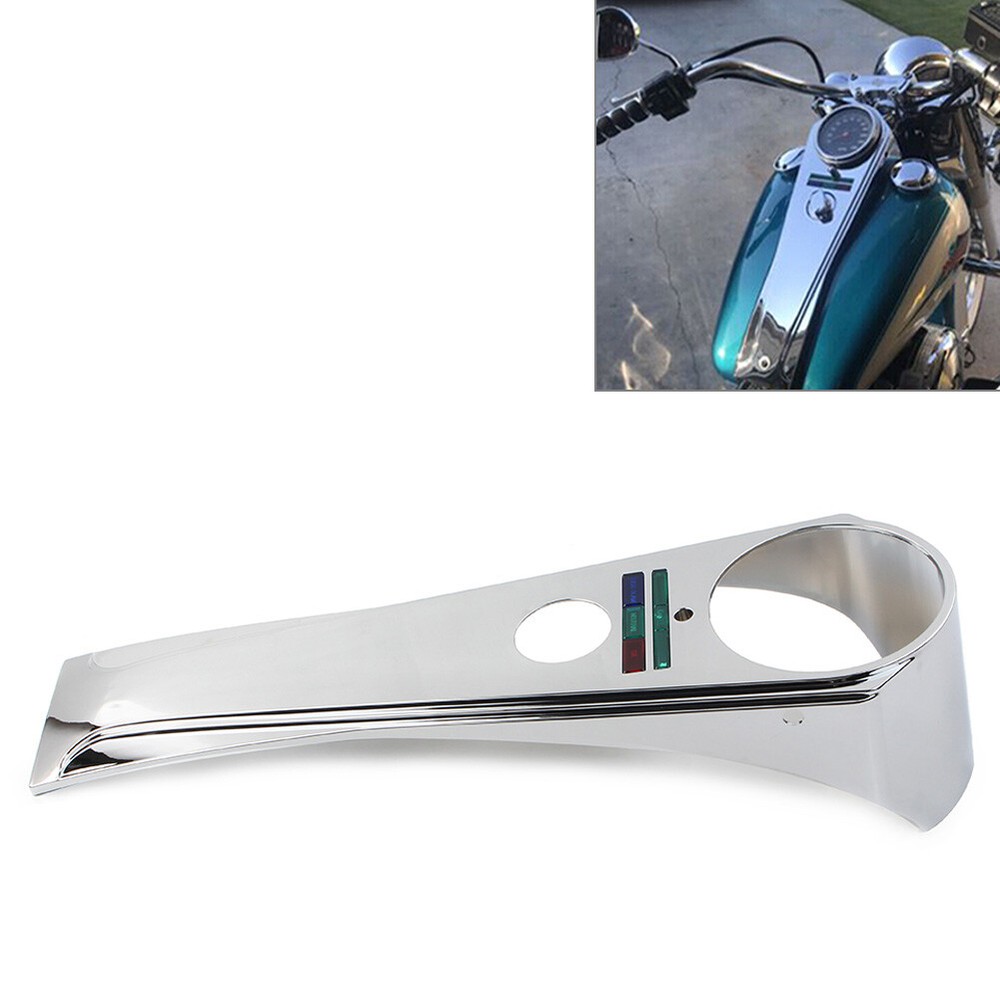 Long Rider Style Dash Panel Chrome For Harley Softail Custom FXSTC FXDG FXDWG FX
