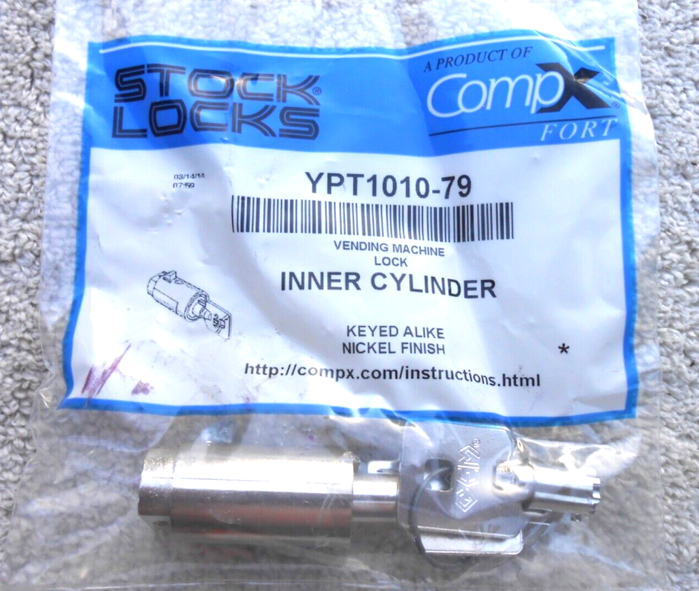 Vending Machine Lock Inner Cylinder YPT1010-79 Keyed Alike CompX