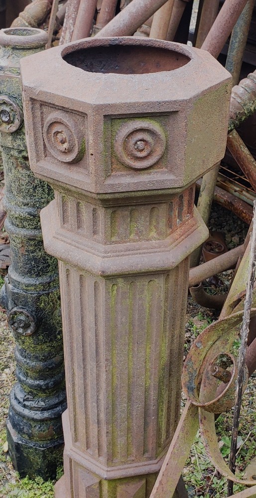 Octagon Shaped Cast Iron Fluted Newel Post 38" x 11" GA9783