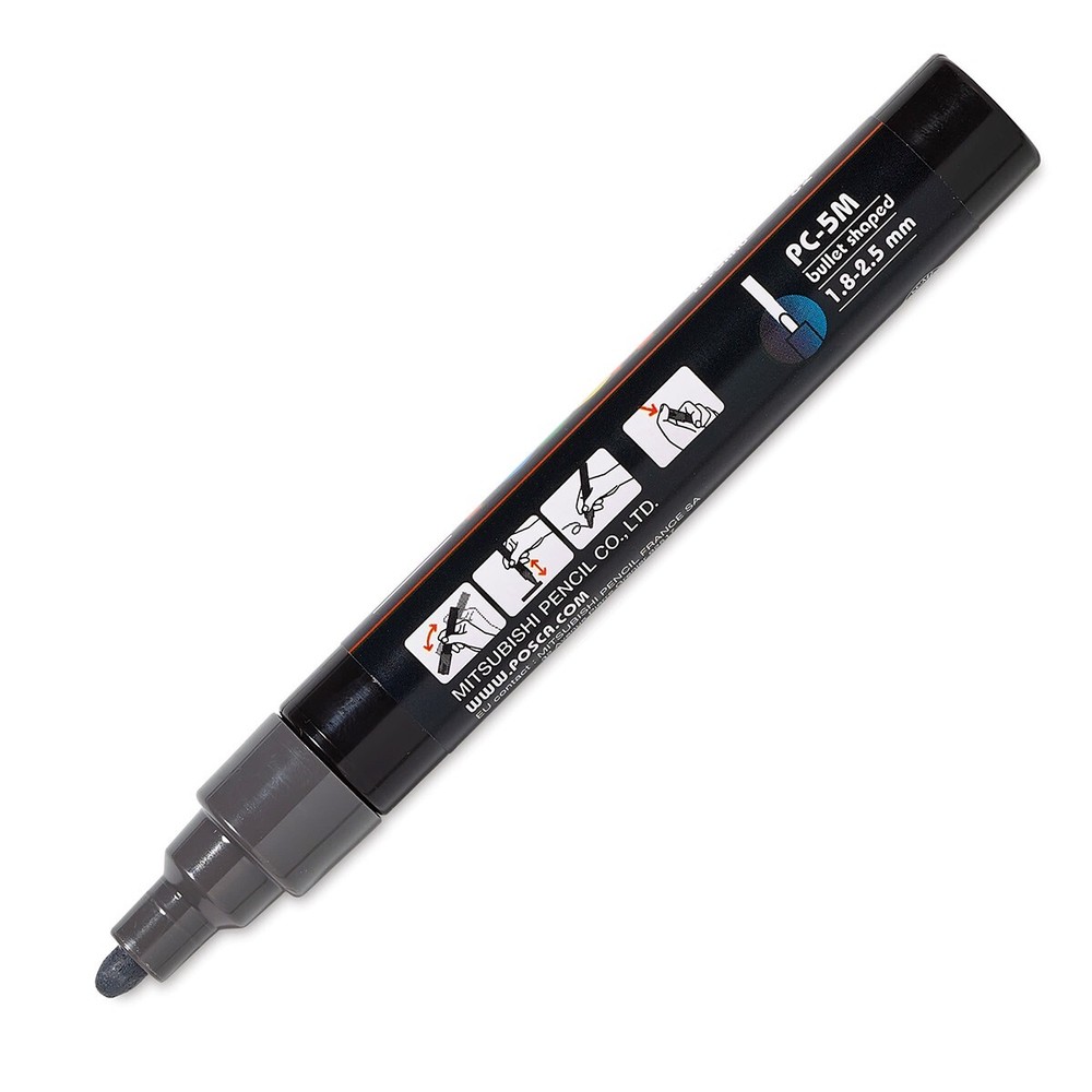 Posca Markers, Paint Marker, Deep Grey Paint, 5M Medium Tip, Opaque, Acrylic