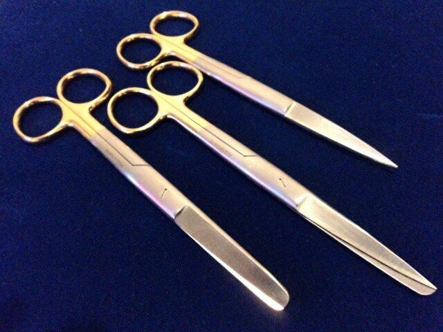 3 T/C ASSORTED OPERATING SCISSORS 6.5" STRAIGHT W/ TUNGSTEN CARBIDE INSERTS