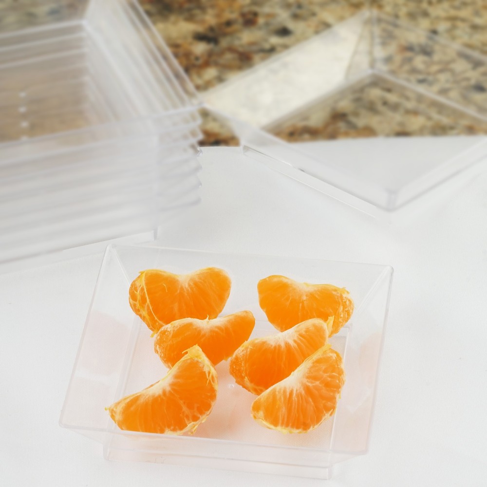 Plastic Square CLEAR 3.5" PLATES Disposable Party Wedding TABLEWARE WHOLESALE