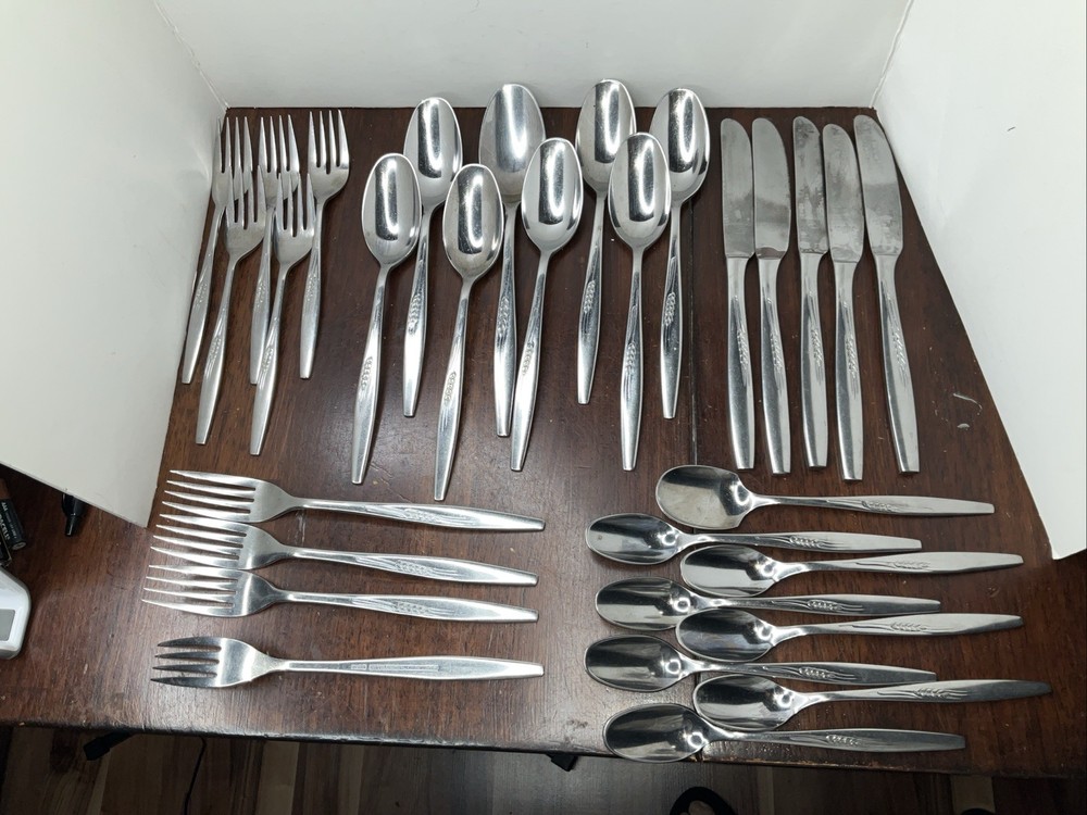 Prudential Stainless “Wheat Sprig” Flatware 30 PC Set