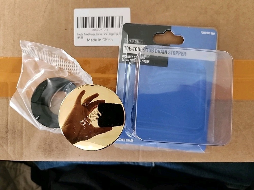Everbilt Gold Tub Drain Toe Touch Kit