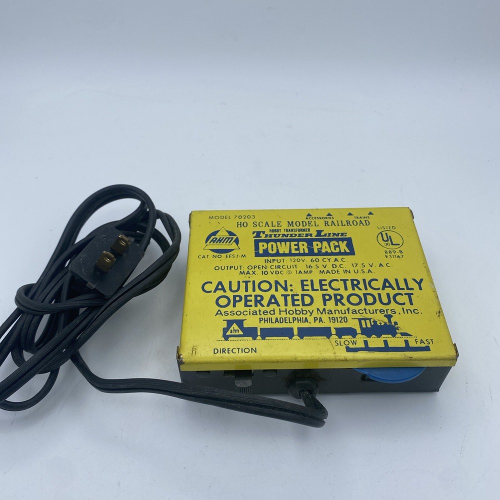 AHM Thunder Line Power Pack #70203 HO Scale Model Railroad Train Transformer