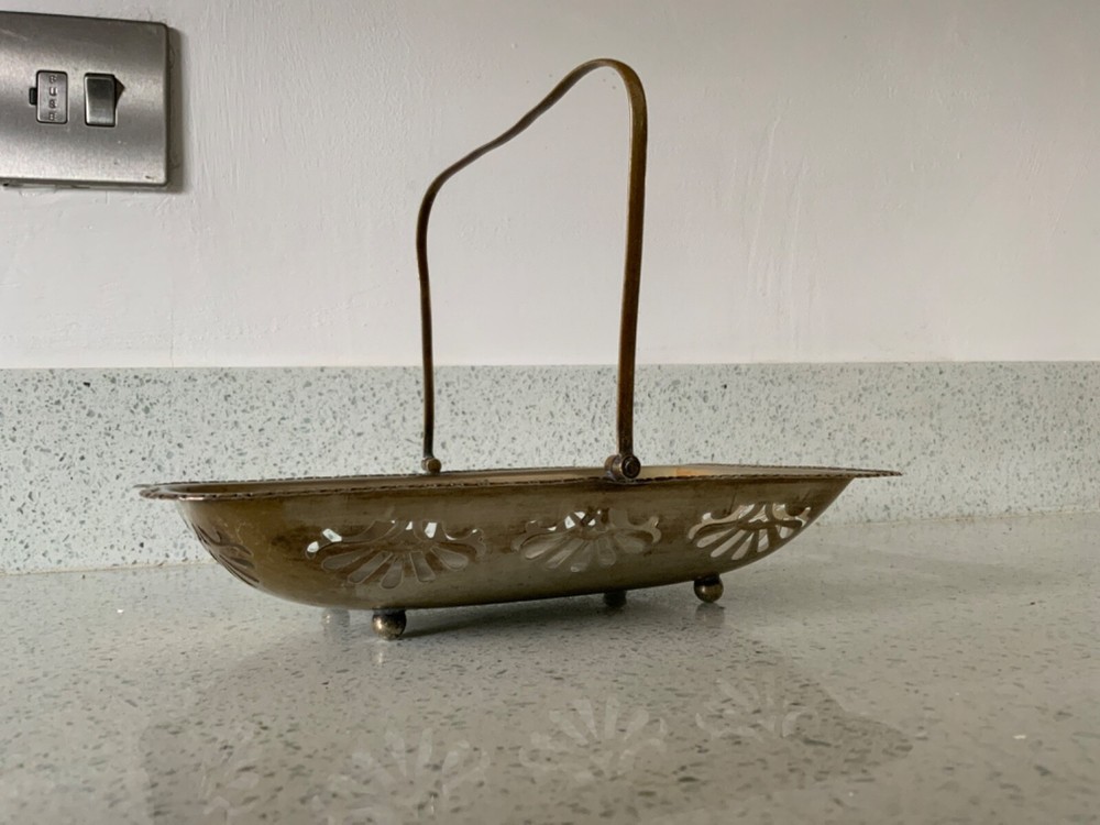 Vintage EPNS silver plated pierced basket