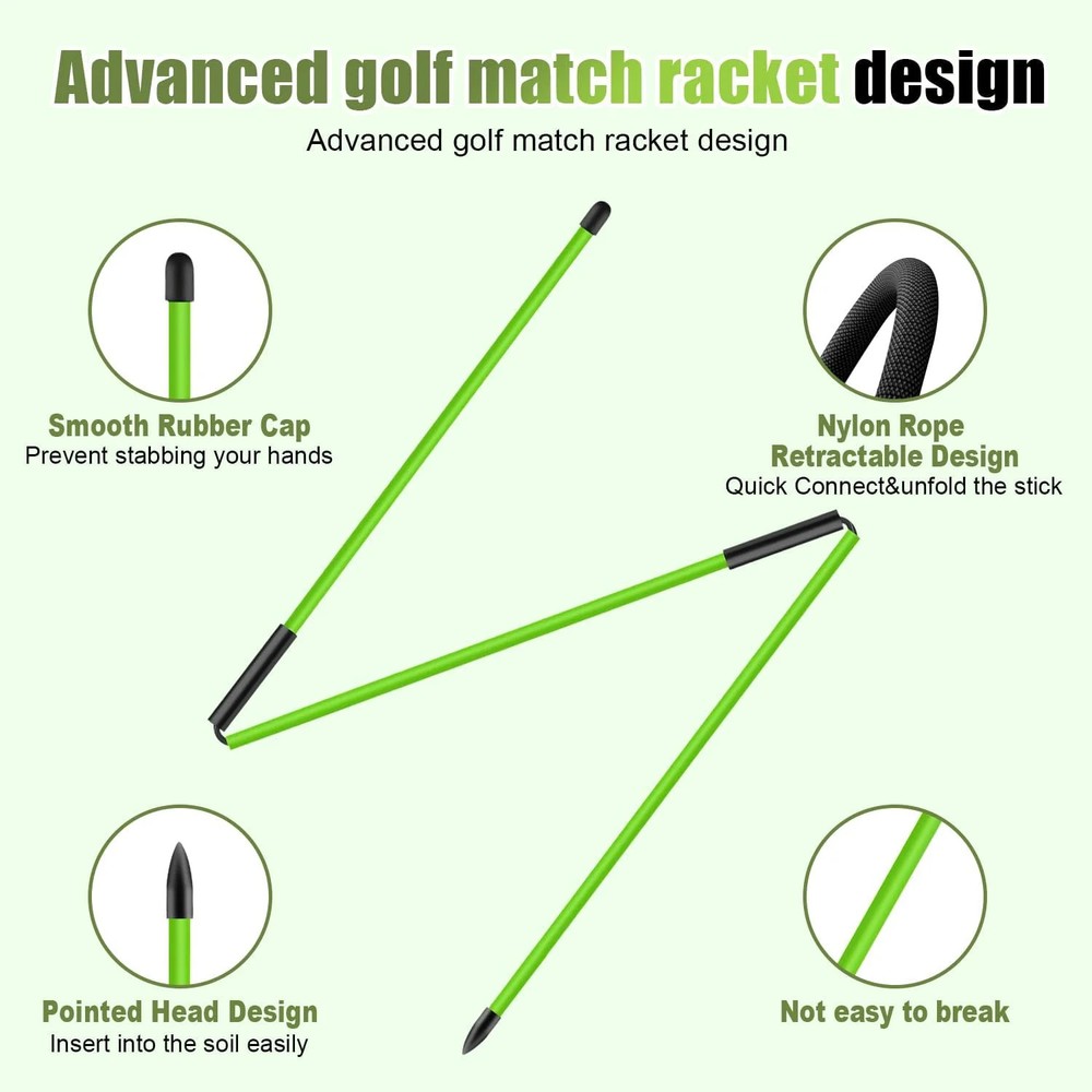 Golf Alignment Sticks 2 Pack, 48″Collapsible Practice Rods for Aiming/Putting, G